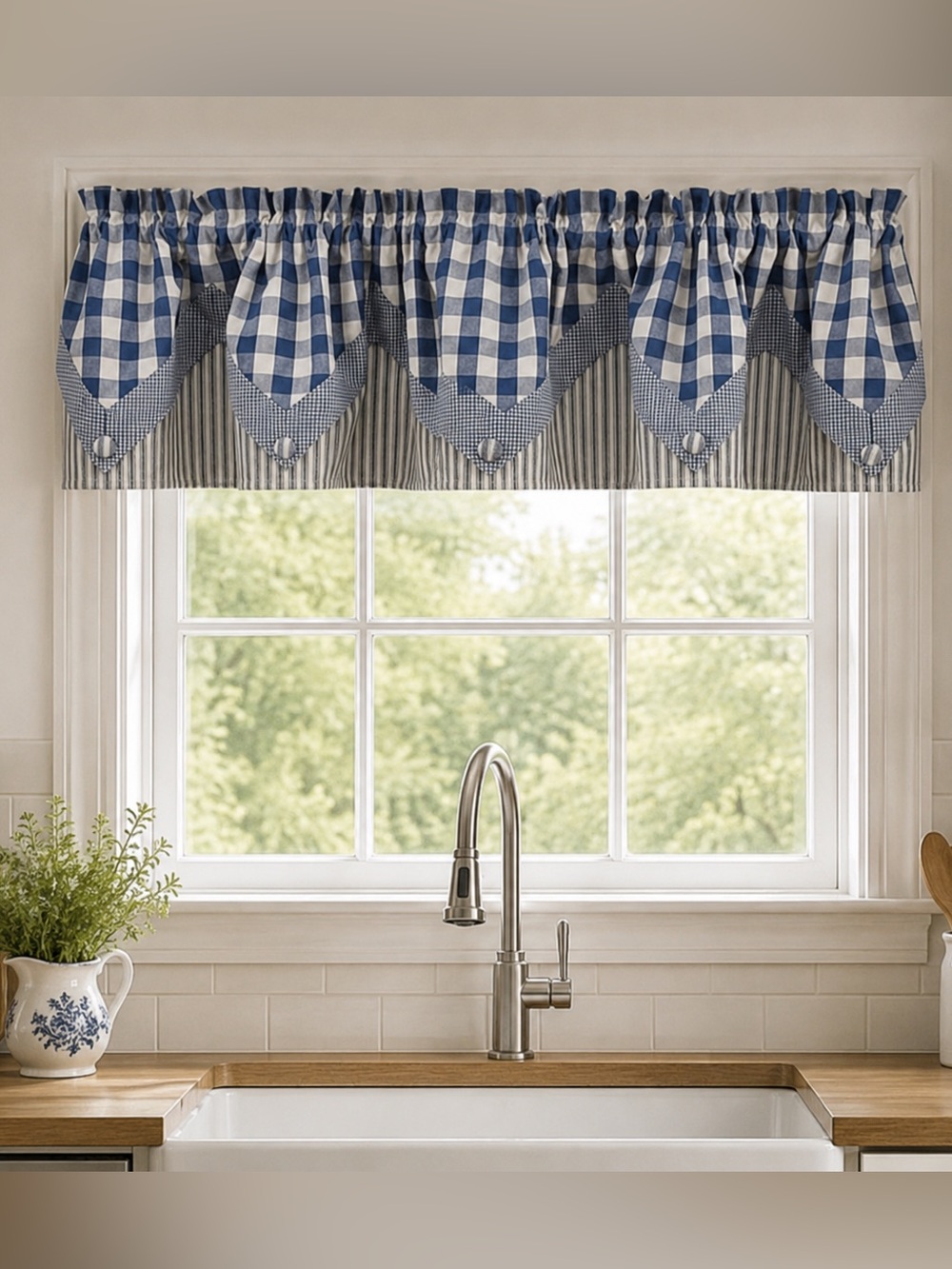 Park Designs York Point Curtain Valance, 72" by 15", Blue